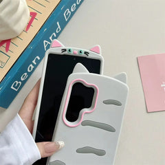 3D Cartoon Kitten Bowknot Case For Samsung Galaxy