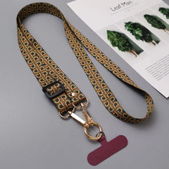 Universal Oriental Aesthetic Phone Lanyard | Vintage Pattern Fabric Crossbody Neck Strap | Adjustable Anti-Loss Shoulder Sling with Secure Case Tab Insert