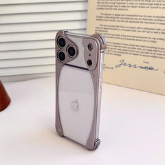 Metal Aluminum Alloy Frame Phone Case For iPhone  | Acrylic Transparent Phone Cover