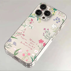 Floral Pattern Protective Cover for iPhone | Transparent Soft Cover