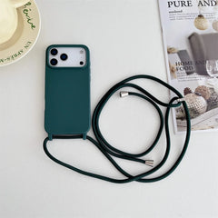 Crossbody Lanyard Cord Liquid Silicone Soft Case for iPhone