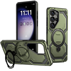 Heavy Duty Armor Rigged MagSafe Phone Case for Samsung Galaxy with Kickstand