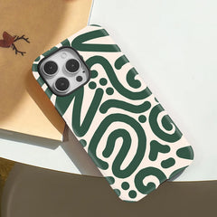 Green Stripe Magnetic Phone Case For iPhone