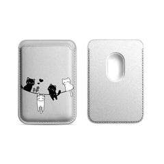 Cute Cat Print Magnetic Card Holder | MagSafe Wallet Cover