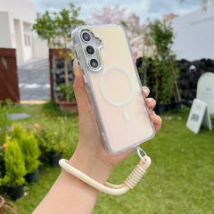 Laser Gradient Magnetic Lanyard Shockproof Case for Samsung Galaxy