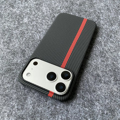 Carbon Fiber Kevlar Pattern Phone Case for iPhone | Retro Business Leather Phone Cover