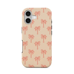 Aesthetic Summer Beach Case for iPhone | Trendy Coastal Seashell Palm Tree Double-layer Back Cover