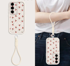 Little Cherry Pattern Lanyard Phone Case for Samsung Galaxy