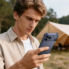 Minimalist Aluminum Metal Corner Bumper Case | Borderless Shockproof Lens Protector Cover For iPhone
