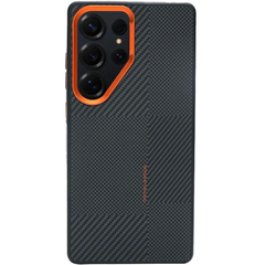 Frosted Alloy Lens Magnetic Phone Case for Samsung Galaxy | Carbon Fibre Texture with Soft Edge Phone Cover