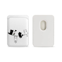 Cute Cat Print Magnetic Card Holder | MagSafe Wallet Cover