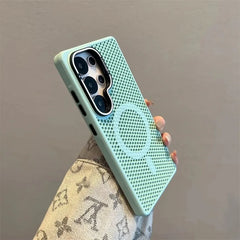 Honeycomb Mesh Cooling MagSafe Case for Samsung Galaxy with Alloy Lens Bracket