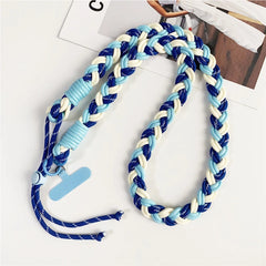 Hand-Woven Crossbody Phone Lanyard Strap | Creative Multi-Color Braided Cellphone Shoulder Neck Cord with Universal Case Insert Tab