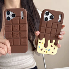 3D Melting Chocolate Bar Phone Case for iPhone | Shockproof Soft Silicone Case