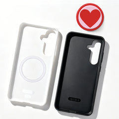 MagSafe Red Love Hearts Print Case For Samsung with Phone Ring Holder