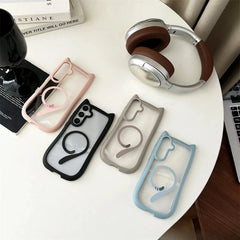 Cute Cat Ear Case For Samsung Galaxy | Transparent Magnetic Cover