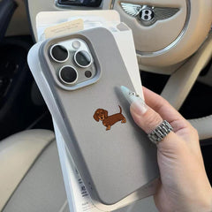 Minimalist Brown Dachshund Dog Phone Case For iPhone | Soft TPU Cover