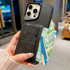 Business Leather Texture with Card Holder Slot and Stand Phone Case For iPhone