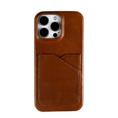 Genuine Leather with Card Slot Case For iPhone | Aesthetic Vintage Phone Back Cover