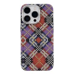 Southwestern Tribal Woven Case for iPhone | Carbon Fiber Texture MagSafe Cover with Alloy Lens Protection