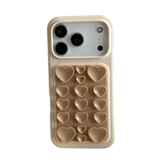 Cute 3D Heart Suction Cup Silicone Case for iPhone
