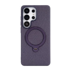 Tech-Woven Fabric Magnetic Phone Case | 360° Ring Stand & MagSafe Compatible Back Cover for Samsung Galaxy