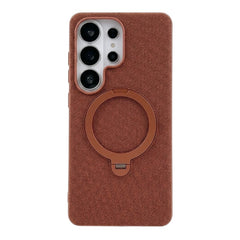 Tech-Woven Fabric Magnetic Phone Case | 360° Ring Stand & MagSafe Compatible Back Cover for Samsung Galaxy