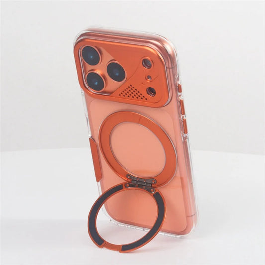 Mecha-Style 360° Rotating Magnetic Bracket Case For iPhone |  Magsafe Clear Shockproof Stand Holder Cover