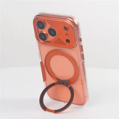 Mecha-Style 360° Rotating Magnetic Bracket Case For iPhone |  Magsafe Clear Shockproof Stand Holder Cover