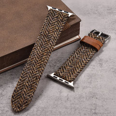 Vintage Woolen Leather Strap For Apple Watch