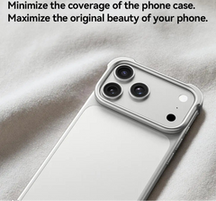 Minimalist Aluminum Metal Corner Bumper Case | Borderless Shockproof Lens Protector Cover For iPhone