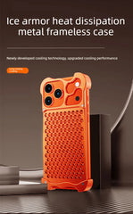 Honeycomb Metal Aluminum Alloy Heat Dissipation Bumper Phone Case for iPhone