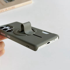 Magnetic Wallet Card Holder Case with Push-Pull Ring Stand for Samsung Galaxy