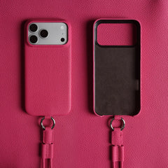 Crossbody Lanyard Genuine Leather Phone Case for iPhone