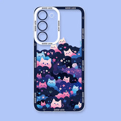 Artistic Black Cat Starry Phone Case For Samsung Galaxy