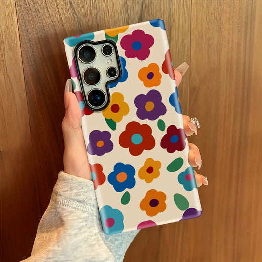 Vintage Floral Pattern Phone Case For Samsung Galaxy | Shockproof Acrylic Cover