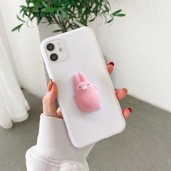 3D Squishy Animal Toy TPU Cover For iPhone