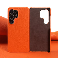 Lychee Grain Genuine Leather Case For Samsung Galaxy