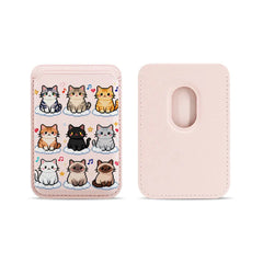 Cute Mosaic Cat Pattern Magnetic Card Holder | MagSafe Wallet Cover