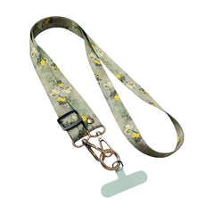 Universal Oriental Aesthetic Phone Lanyard | Vintage Pattern Fabric Crossbody Neck Strap | Adjustable Anti-Loss Shoulder Sling with Secure Case Tab Insert