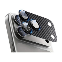 Carbon Fiber Texture Metal Camera Lens Protector for iPhone| Tempered Glass
