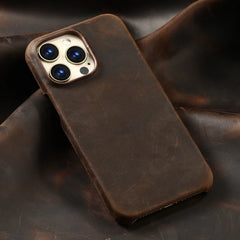 Retro Cowhide Phone Case for iPhone | Leather Phone Cover
