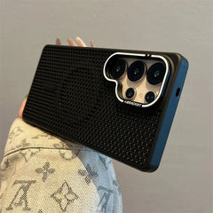 Honeycomb Mesh Cooling MagSafe Case for Samsung Galaxy with Alloy Lens Bracket