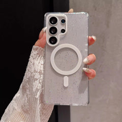Transparent  Glitter Magnetic Phone Case For Samsung Galaxy | Shockproof Bumper Cover