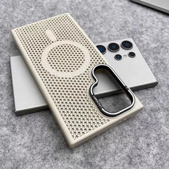Honeycomb Mesh Cooling MagSafe Case for Samsung Galaxy with Alloy Lens Bracket