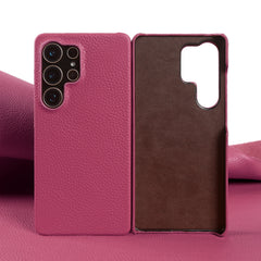 Lychee Grain Genuine Leather Case For Samsung Galaxy