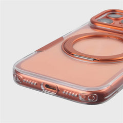 Mecha-Style 360° Rotating Magnetic Bracket Case For iPhone |  Magsafe Clear Shockproof Stand Holder Cover