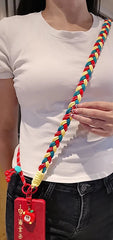 Hand-Woven Crossbody Phone Lanyard Strap | Creative Multi-Color Braided Cellphone Shoulder Neck Cord with Universal Case Insert Tab