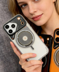 IMD Double-sided Lamination Mecha Magnetic Phone Case For iPhone