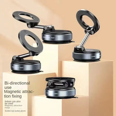 Strong Magnetic Car Phone Holder with Foldable MagSafe Design | 360° Adjustable Vacuum Mount